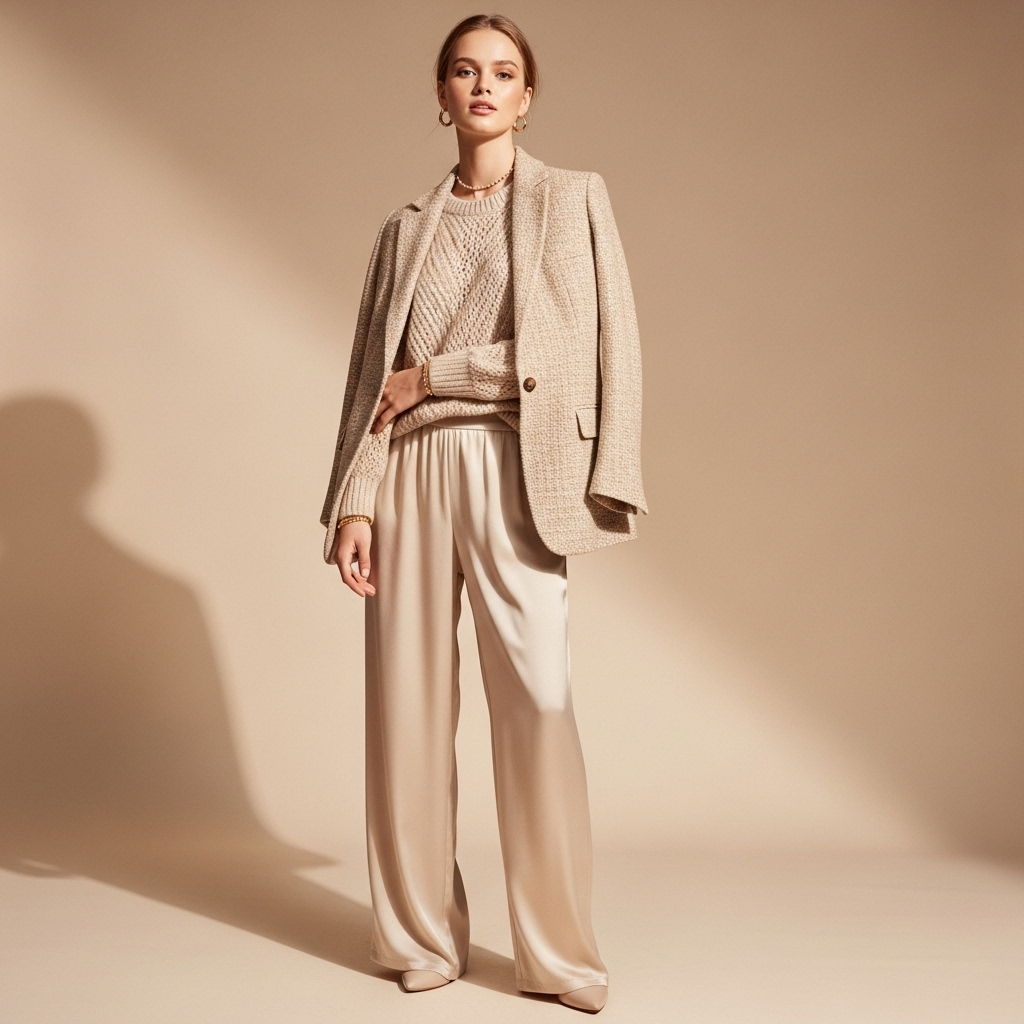 Beżowy total look: elegancja w jednym odcieniu